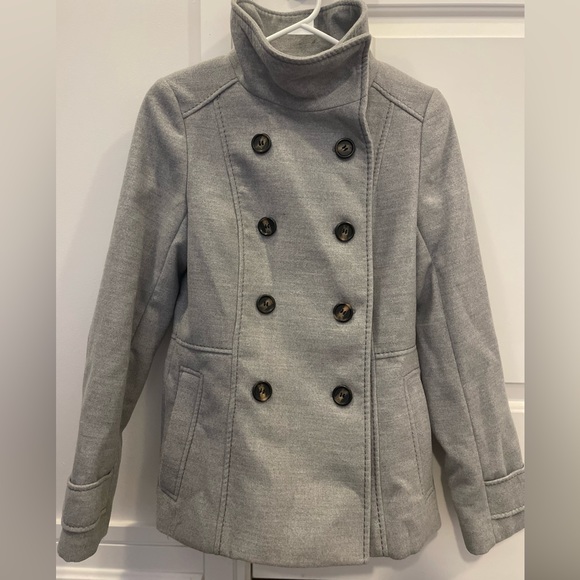 Grey wool pea coat H&M - Picture 2 of 5